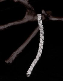 Rhodium Polished CZ Stone Bracelet