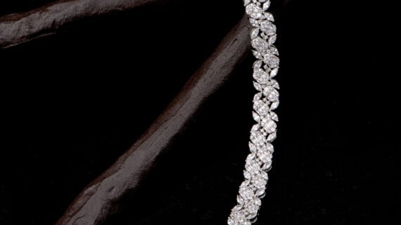 Rhodium Polished CZ Stone Bracelet