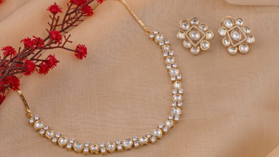 Uncut Polki gold plated necklace