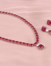 Maharani Emerald Moissanite Choker & Necklace Set with Meenakari