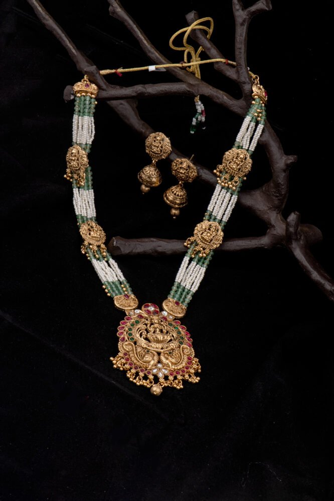 Temple Jewellery Multi-Layered Pearl Chain