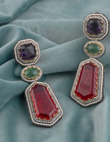 Doublet Stone Multicolour Earrings – Sabyasachi Inspired