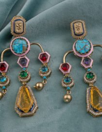 Sabyasachi Inspired Multicolour AD Style Earrings