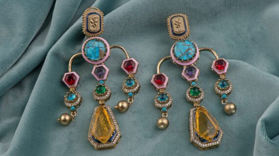 Sabyasachi Inspired Multicolour AD Style Earrings