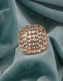 Kundan Ruby Pink Adjustable Ring