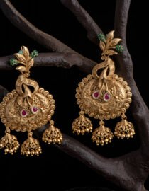 Antique Peacock Temple Earrings