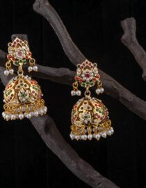 Royal Multicolor Pearl Jhumka Earrings