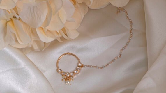 24 Carat Gold Polished pure Kundan Nath