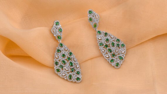 Rodium Polished AD Earring