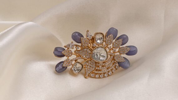 Lavender Stone & CZ Statement Ring