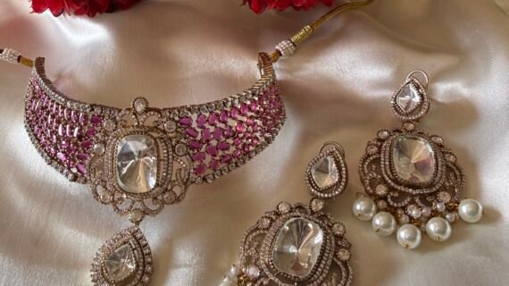 Zirconia and Kundan Studded Pink Necklace