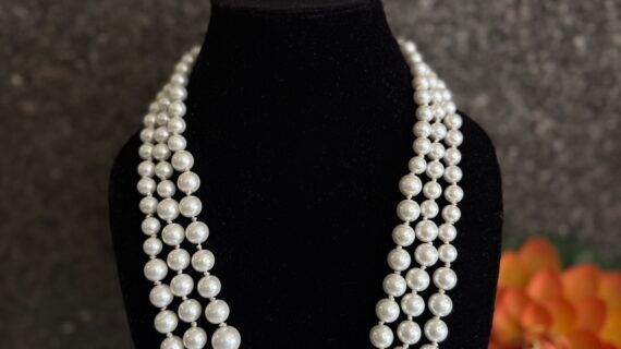 White Pearl Three Layer Necklace