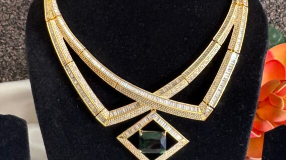 Gold plated Cubic Zirconia Necklace set
