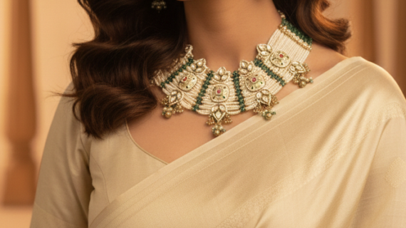 Gold Polished Kundan Rani Haar