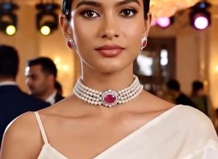 Red Ruby Pearl AD Choker Set