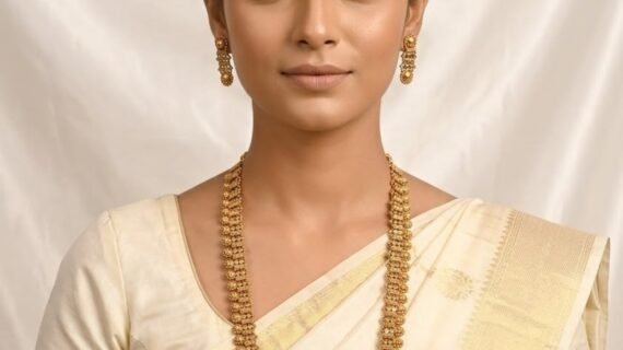 24 Carat Gold Polished Long Necklace