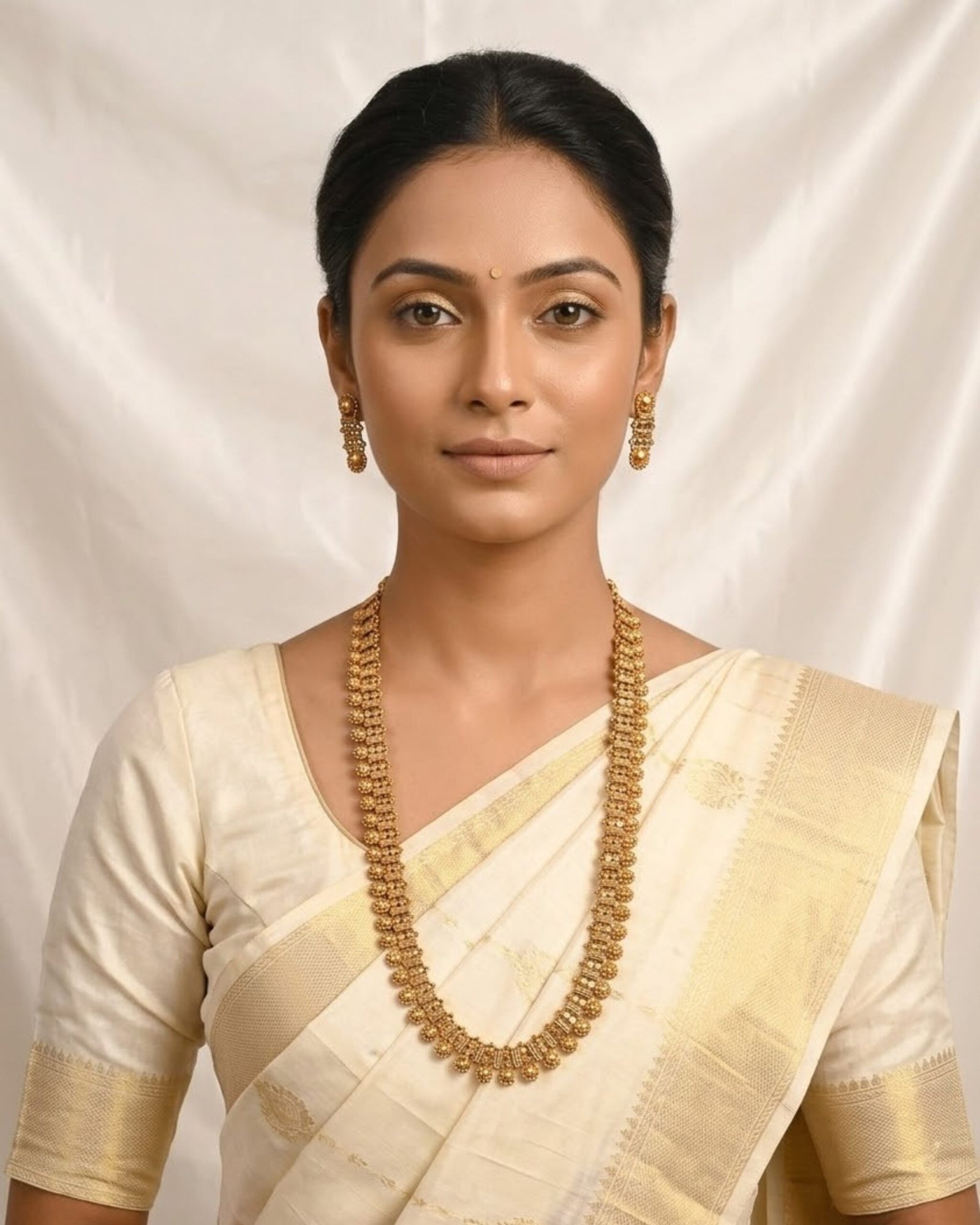 24 Carat Gold Polished Long Necklace