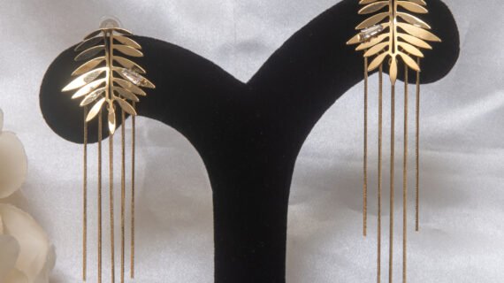 Golden long western earring