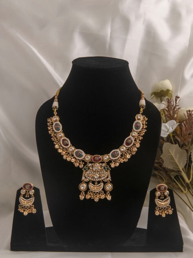 24 Carat Gold Polished Kundan Heritage Jewellery