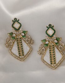 Green Rhinestone Statement Earring