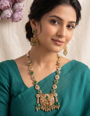 24 Carat Gold Polished Kundan Heritage Jewellery