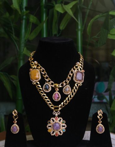 Layered Designer Chain Necklace Set