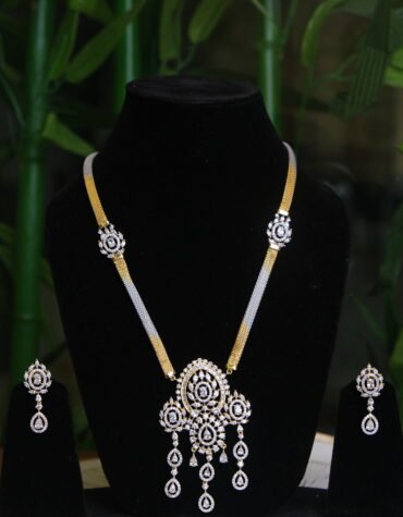 Dual Tone Designer Necklace Set