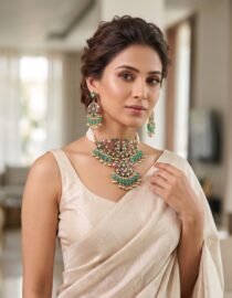 Blue Beaded Designer Necklace Set