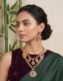 Layered Designer Chain Necklace Set