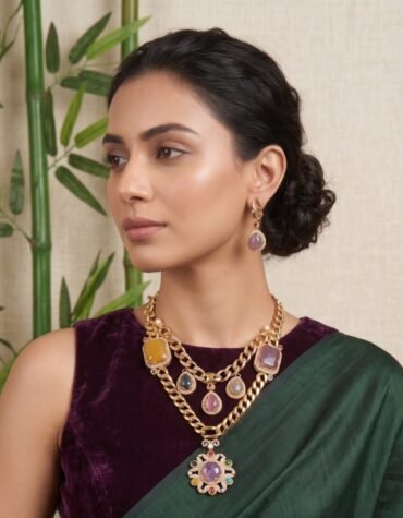 Layered Designer Chain Necklace Set