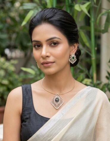 Elegant Stone Pendant Necklace Set