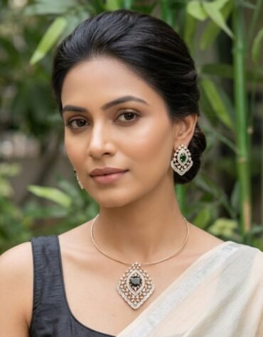 Elegant Stone Pendant Necklace Set
