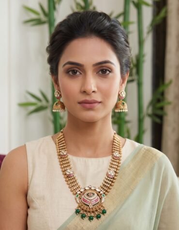 Antique Temple Pendant Necklace Set