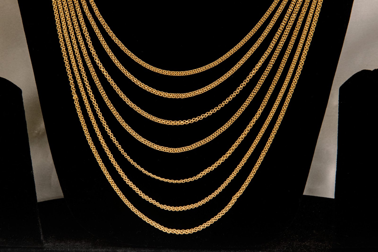 24 Carat Gold Polish Premium Eight Strands Long Layered Necklace - Image 2