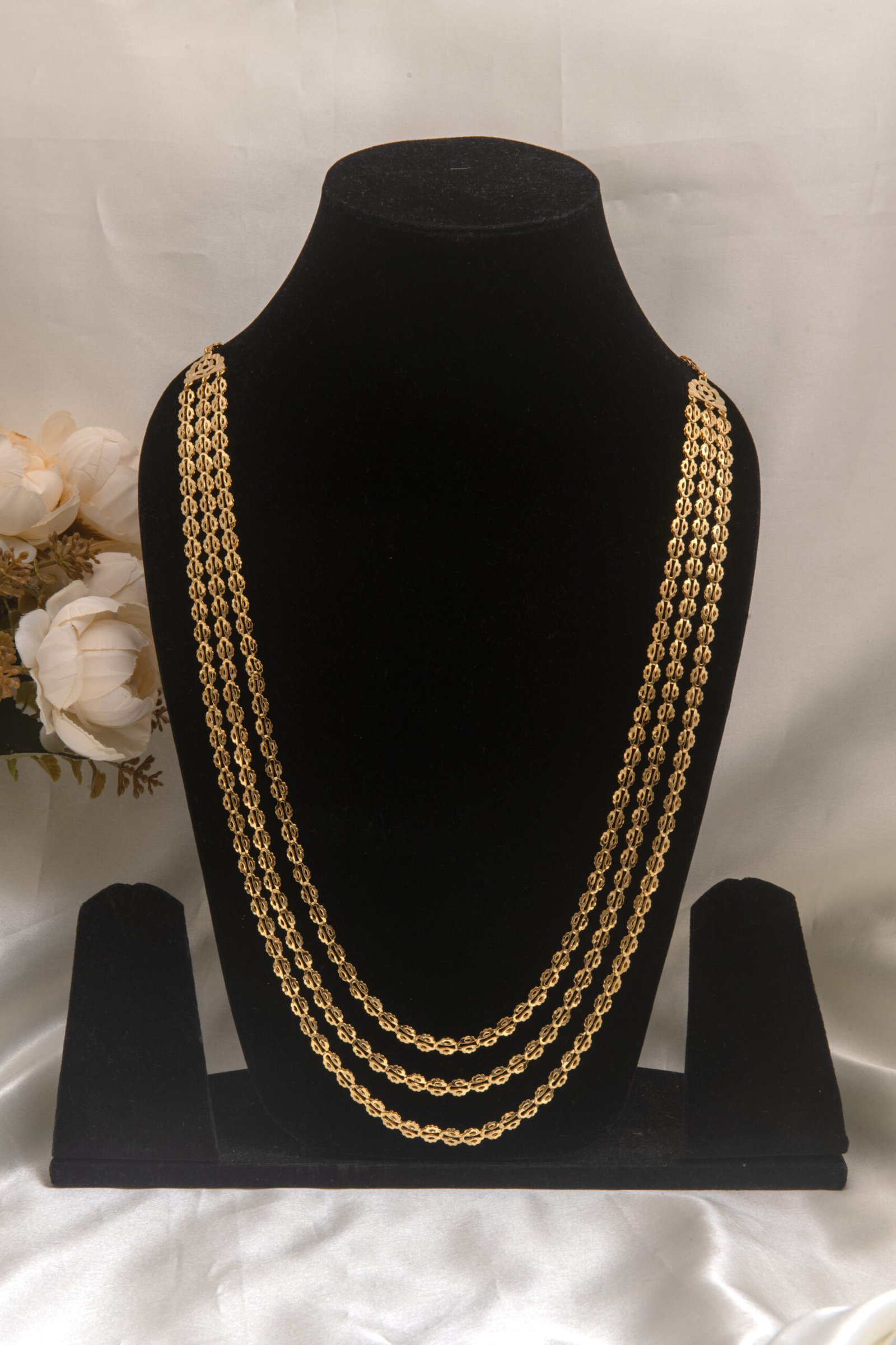 Swarna 24 Carat Gold Polish 3 Layer Long Chain