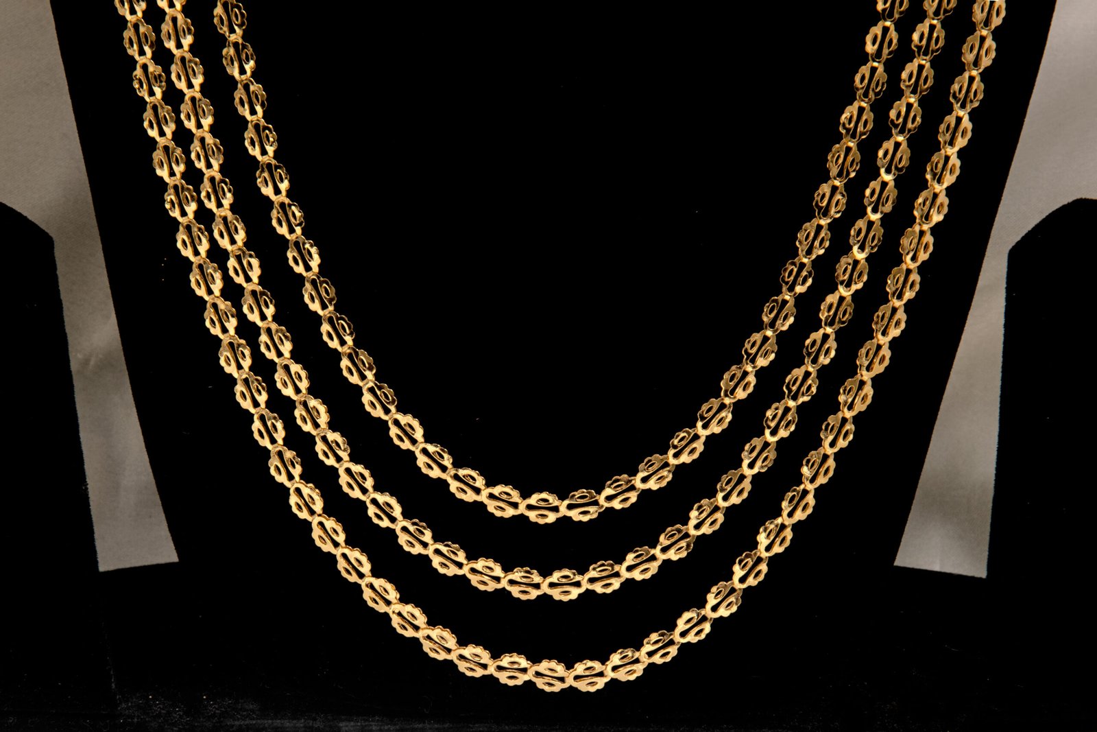 Swarna 24 Carat Gold Polish 3 Layer Long Chain - Image 2